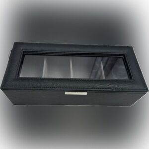 Black 4 Watch Organizer with Silver Handle